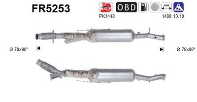 Soot/Particulate Filter, exhaust system AS FR5253
