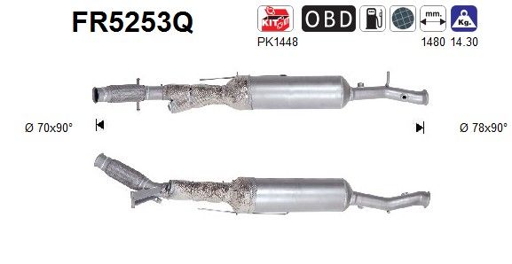 AS FR5253Q Soot/Particulate Filter, exhaust system