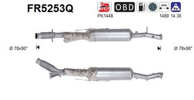 Soot/Particulate Filter, exhaust system AS FR5253Q