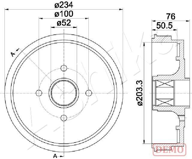 ASHIKA 56-00-0409C Brake Drum