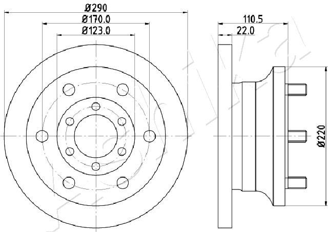 ASHIKA 60-00-0256 Brake Disc
