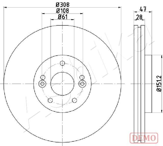 ASHIKA 60-00-0713C Brake Disc
