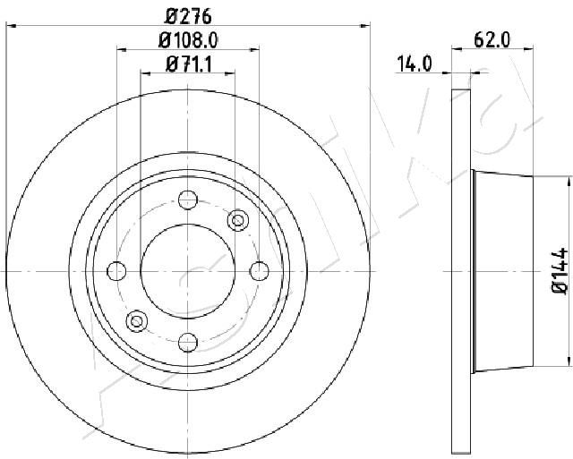 ASHIKA 61-00-0604 Brake Disc