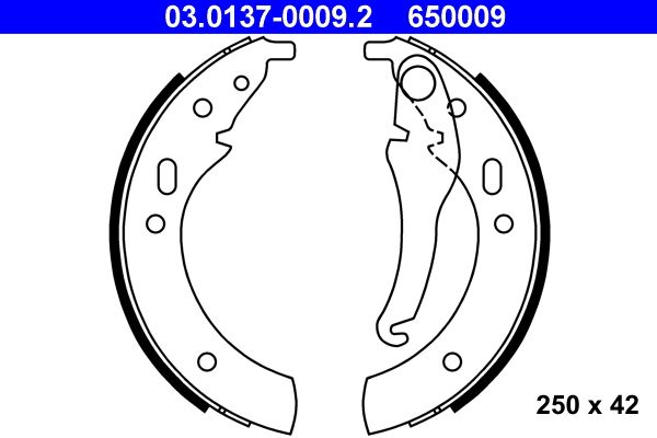 ATE 03.0137-0009.2 Brake Shoe Set
