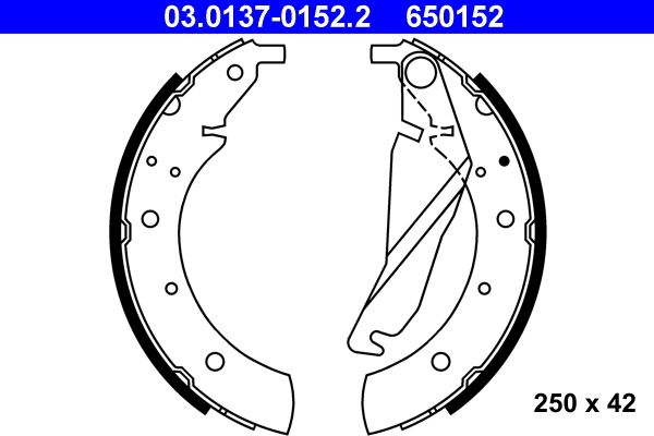 ATE 03.0137-0152.2 Brake Shoe Set