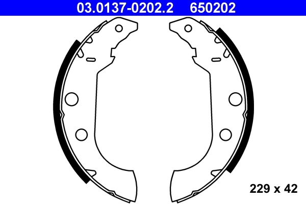ATE 03.0137-0202.2 Brake Shoe Set