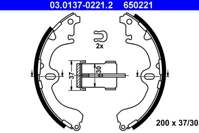 Brake Shoe Set ATE 03.0137-0221.2