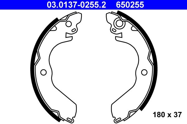 ATE 03.0137-0255.2 Brake Shoe Set