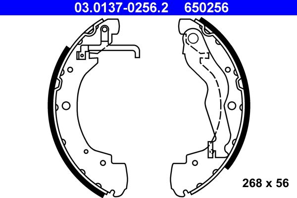 ATE 03.0137-0256.2 Brake Shoe Set