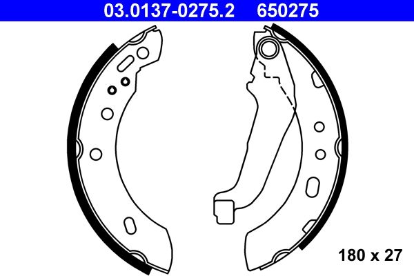 ATE 03.0137-0275.2 Brake Shoe Set