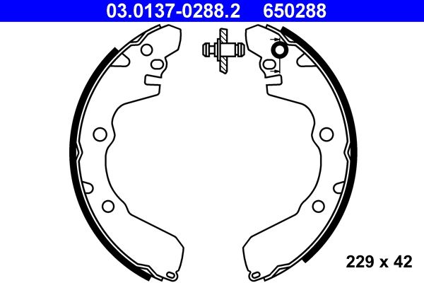 ATE 03.0137-0288.2 Brake Shoe Set