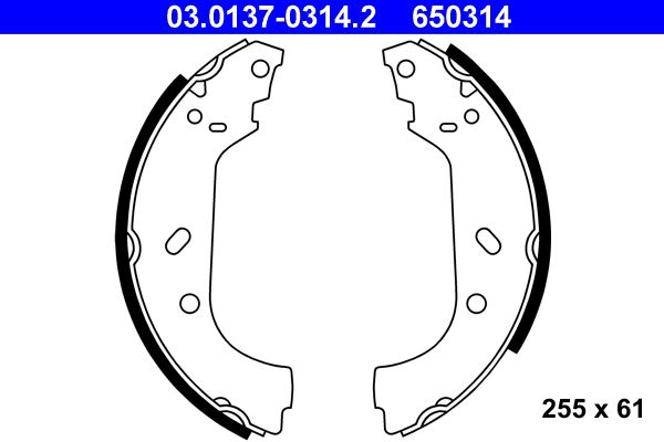 ATE 03.0137-0314.2 Brake Shoe Set