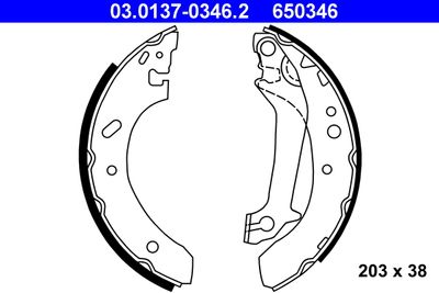 Brake Shoe Set ATE 03.0137-0346.2