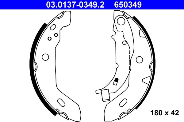 ATE 03.0137-0349.2 Brake Shoe Set