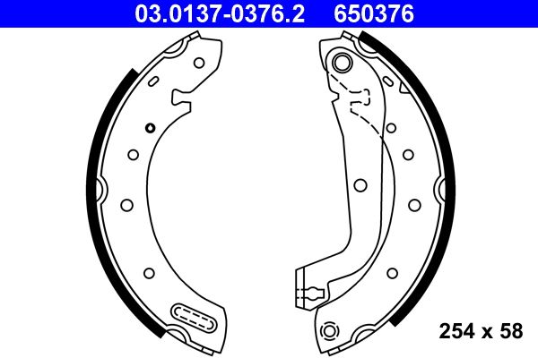 ATE 03.0137-0376.2 Brake Shoe Set