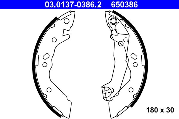 ATE 03.0137-0386.2 Brake Shoe Set