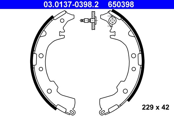 ATE 03.0137-0398.2 Brake Shoe Set