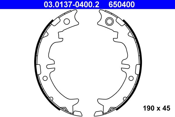 ATE 03.0137-0400.2 Brake Shoe Set, parking brake