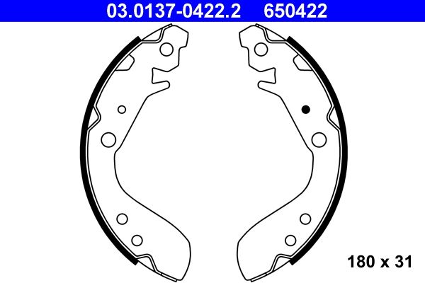 ATE 03.0137-0422.2 Brake Shoe Set