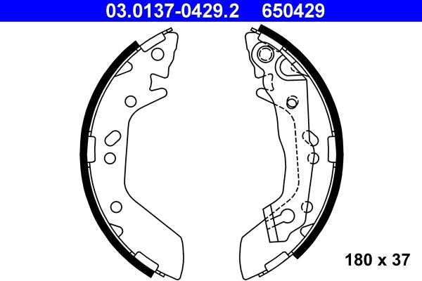ATE 03.0137-0429.2 Brake Shoe Set