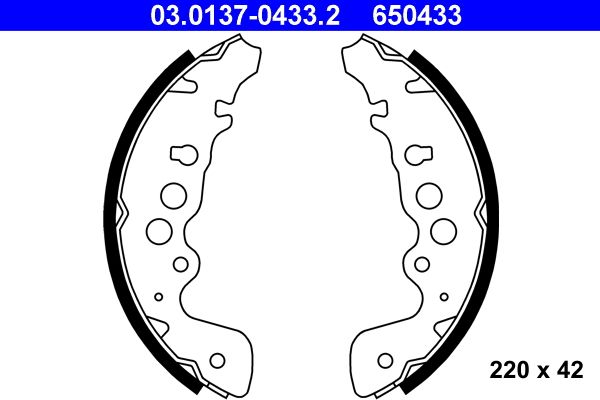 ATE 03.0137-0433.2 Brake Shoe Set