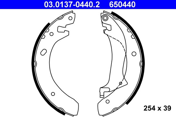 ATE 03.0137-0440.2 Brake Shoe Set