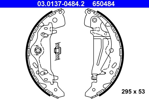 ATE 03.0137-0484.2 Brake Shoe Set