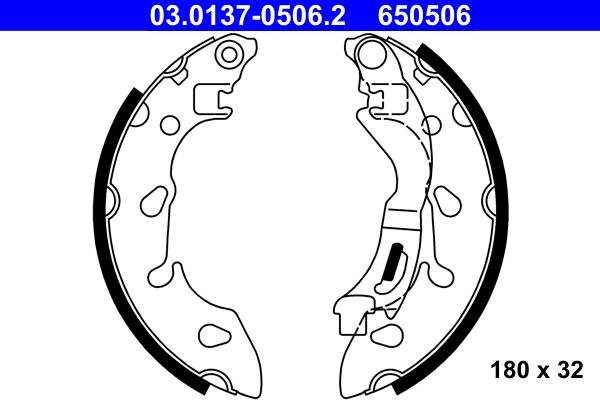 ATE 03.0137-0506.2 Brake Shoe Set