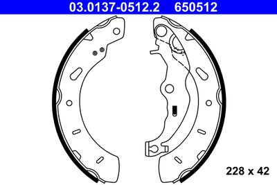 Brake Shoe Set ATE 03.0137-0512.2