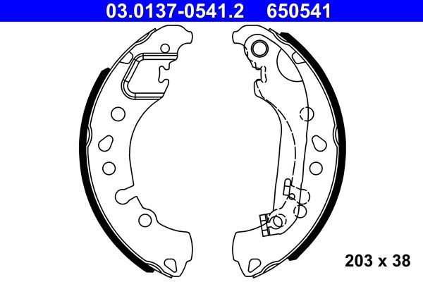 ATE 03.0137-0541.2 Brake Shoe Set