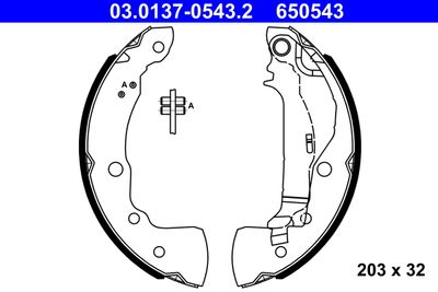 Brake Shoe Set ATE 03.0137-0543.2