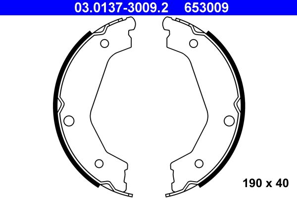 ATE 03.0137-3009.2 Brake Shoe Set, parking brake