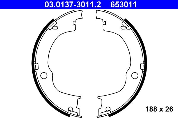 ATE 03.0137-3011.2 Brake Shoe Set, parking brake