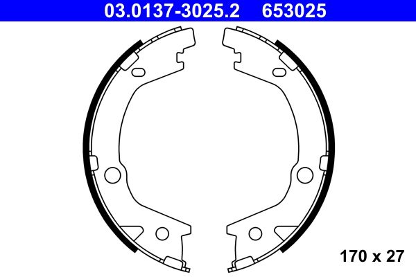 ATE 03.0137-3025.2 Brake Shoe Set, parking brake