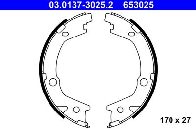 Brake Shoe Set, parking brake ATE 03.0137-3025.2