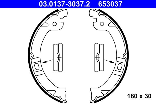 ATE 03.0137-3037.2 Brake Shoe Set, parking brake