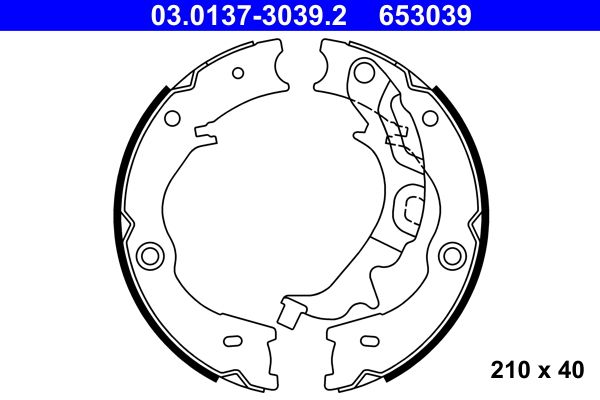 ATE 03.0137-3039.2 Brake Shoe Set, parking brake