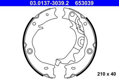 Brake Shoe Set, parking brake ATE 03.0137-3039.2