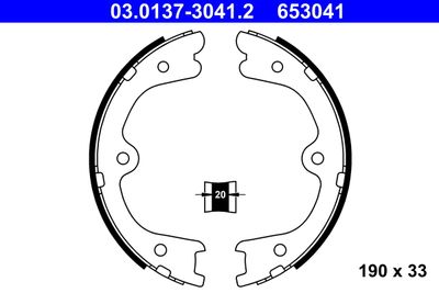 Brake Shoe Set, parking brake ATE 03.0137-3041.2