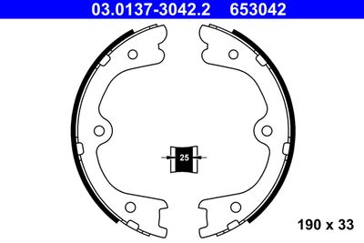 Brake Shoe Set, parking brake ATE 03.0137-3042.2