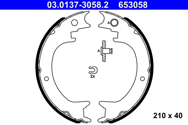 ATE 03.0137-3058.2 Brake Shoe Set, parking brake