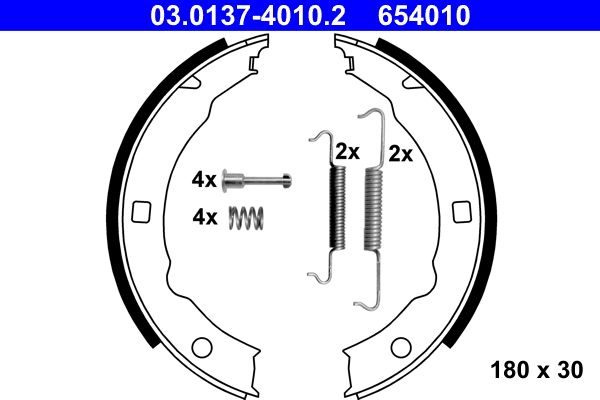 ATE 03.0137-4010.2 Brake Shoe Set, parking brake