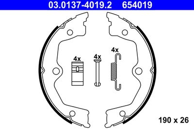 Brake Shoe Set, parking brake ATE 03.0137-4019.2