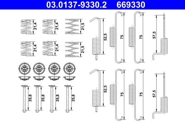 ATE 03.0137-9330.2 Accessory Kit, parking brake shoes