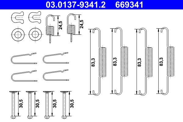 ATE 03.0137-9341.2 Accessory Kit, parking brake shoes