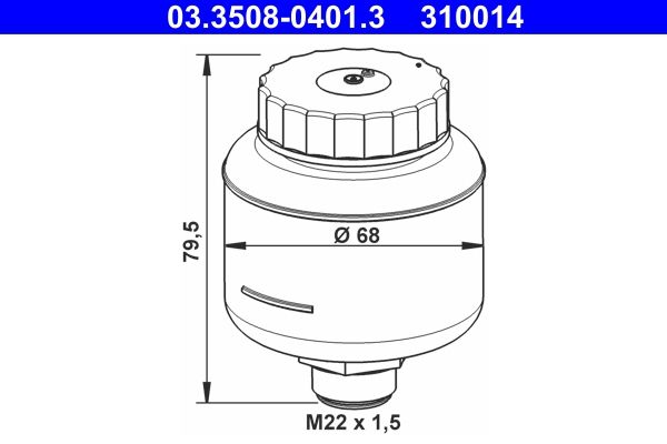 ATE 03.3508-0401.3 Fluid Reservoir, brake fluid