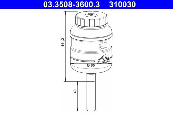 ATE 03.3508-3600.3 Fluid Reservoir, brake fluid
