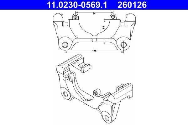 ATE 11.0230-0569.1 Bracket, brake caliper