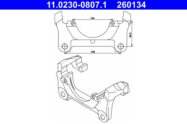 ATE 11.0230-0807.1 Bracket, brake caliper