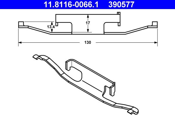 ATE 11.8116-0066.1 Spring, brake caliper